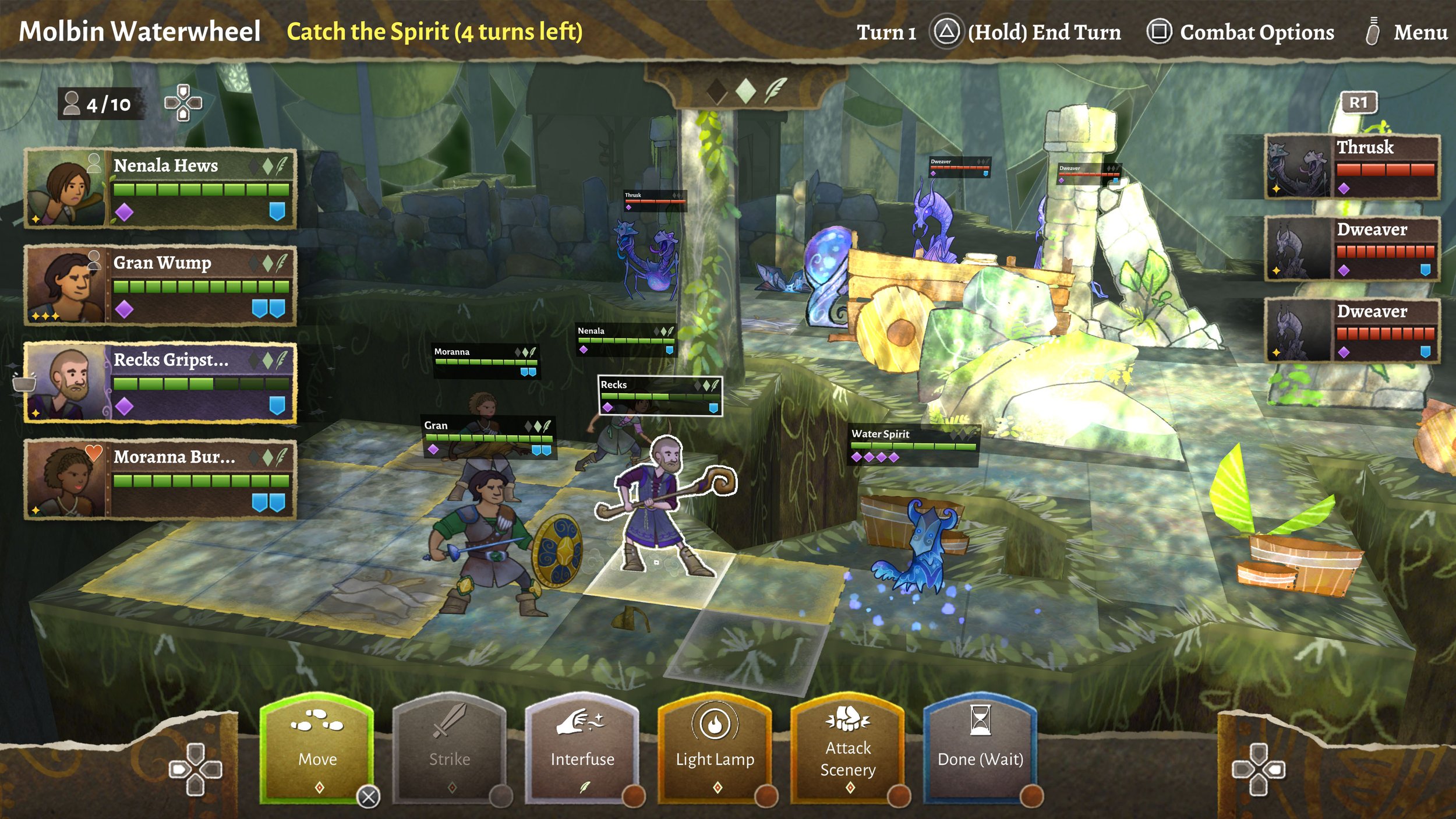 Wildermyth combat gameplay