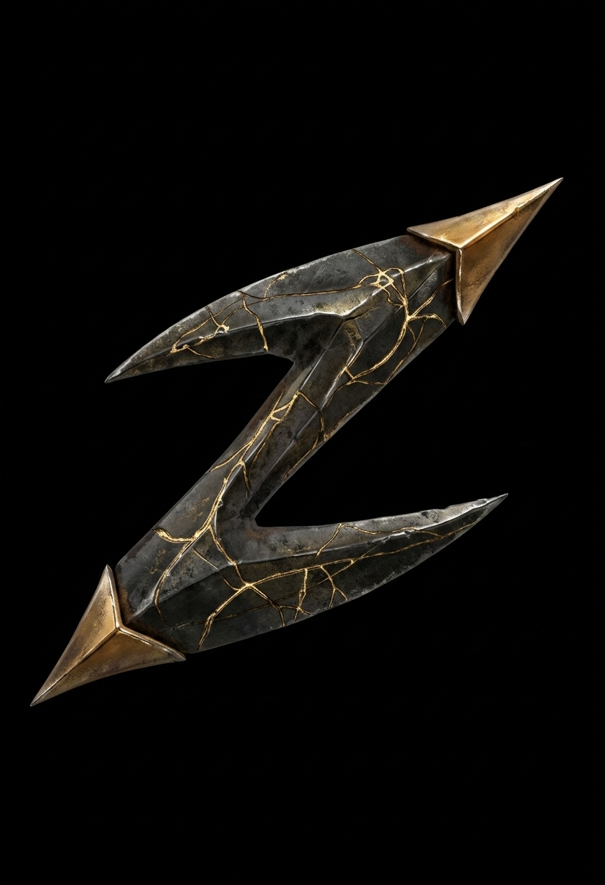 Zovkai Z mark — kintsugi metal forged under pressure